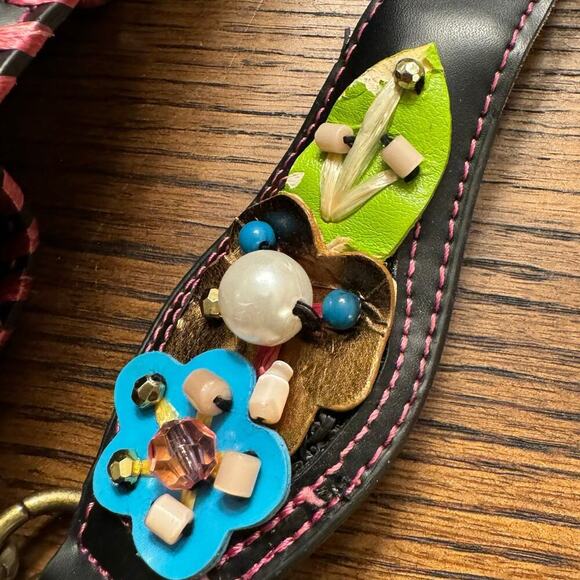 Vintage Y2K Tua Braccialini Collectors Shoulder Bag Vibrant Handbag Floral Pearl - Picture 14 of 16